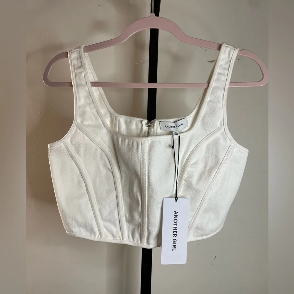 NWT Another Girl||Cut Work Jean Corset,Size Medium. Floral design. - Picture 6 of 10